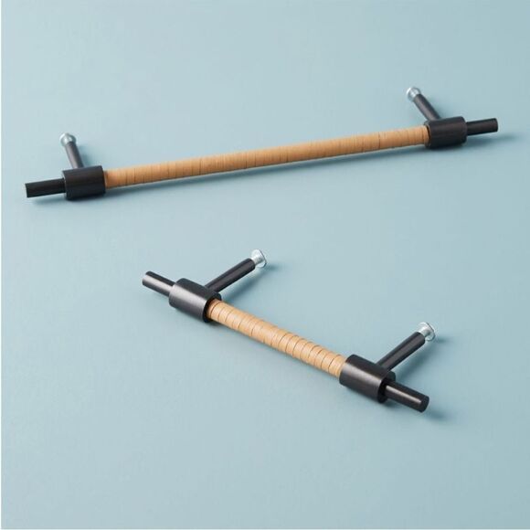 Modern Black and Tan Drawer Pulls - Picture 1 of 6